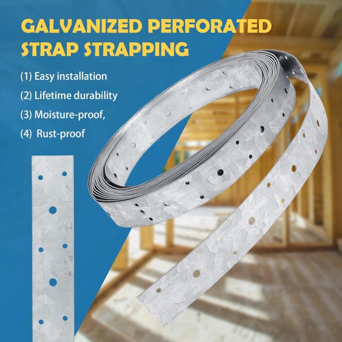 Multipurpose Galvanized Steel Roll Strap â Roof, Wall, Ceiling & Floor Brace Tie 3