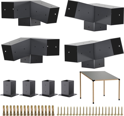 Latest company news about Khung mái nghiêng 15 ° 75 ° khung góc pergola với bộ gazebo cơ sở cho dầm gỗ 4x4 ''