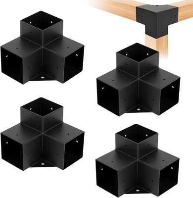 Bộ khung giàn pergola hiện đại ngoài trời cho cột gỗ với bộ giá đỡ bằng thép, kích thước mô-đun