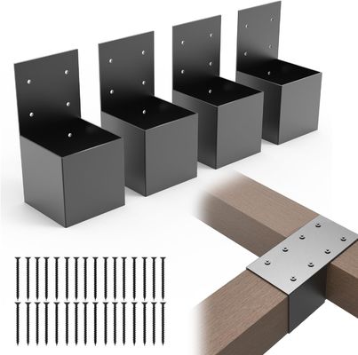 2x4 Pergola Brackets Kit Thực tế 1.6x3.6 Inch Pergola Post Top Rafter Brackets Deck Railing Brackets