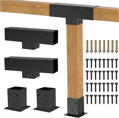 Bộ dụng cụ giá đỡ Pergola 30° cho gỗ 4x4, Đầu nối mộc DIY hình chữ L, Phụ kiện xây dựng Pergola & hiên ngoài trời